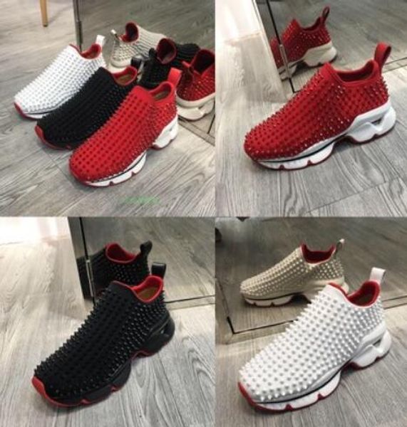 

2019 de igner hoe red bottom flat neoprene neaker men hoe women rivet piky junior pike ock kry tal donna ize 35 44 with box bag