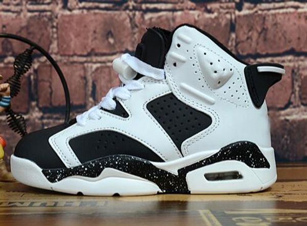 

6 6s черного белого золото красных розовая синее красочные открытая дышащая обувь кроссовки для мальчиков для девочек малышей малышей с коро, Black