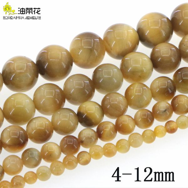 

natural 4-12mm yellow tiger stone gems diy round loose beads woman gift jewelry necklace bracelet accessories design production wholesale, Green;white