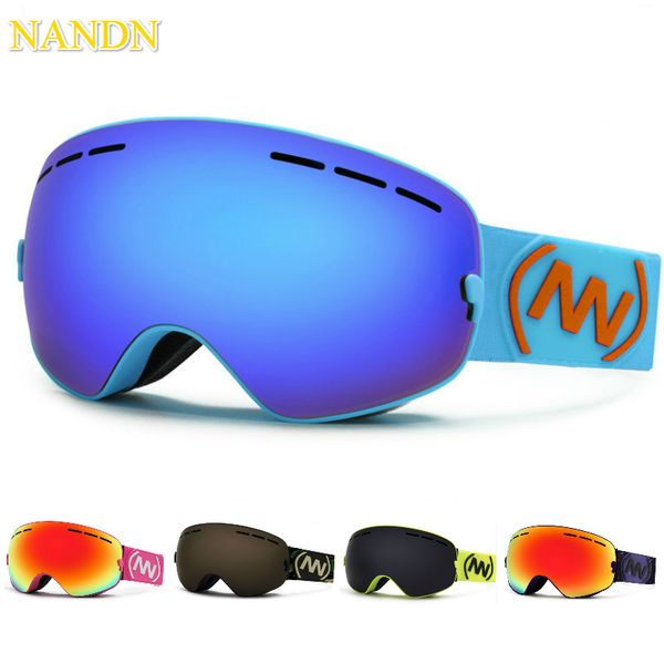 

nandn professional ski goggles replaceable lenses uv400 anti-fog skiing eyewear ski mask skiing men women snow snowboard goggles