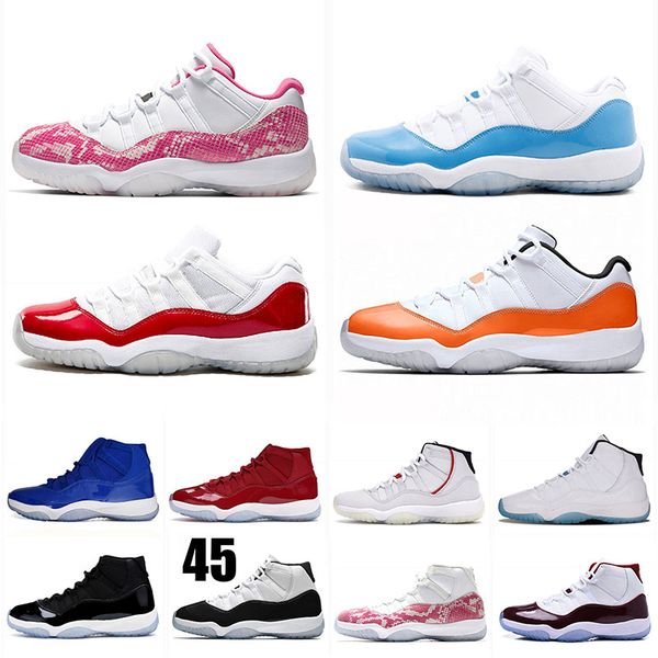 

snakeskin low 11 11s basketball shoes concord high platinum tint men women space jam high xi designer shoes black white athletic sneakers, White;red