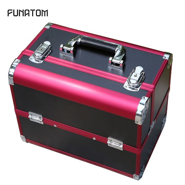 

портативная профессиональные косметический мешок чемоданы для косметики большой емкости женщины путешествие косметики сумка box маникюр косм