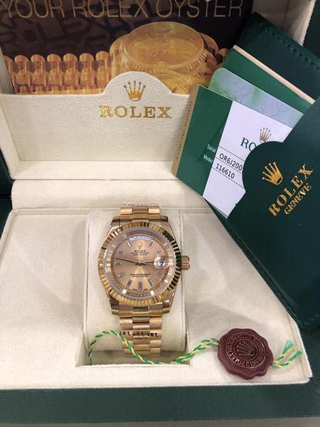 

С оригинальной коробке роскошные модные часы 41 мм высокое качество 18 карат желтого золота бриллиантовый циферблат 18038 часы автоматические мужские часы Наручные часы