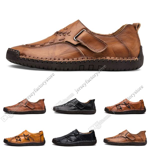 

new hand stitching men's casual shoes set foot england peas shoes leather men's shoes low large size 38-48 thirty-six, Black