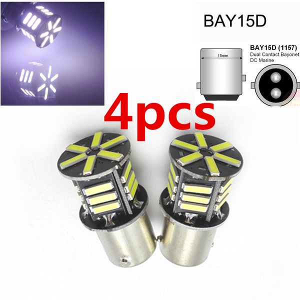 

4pcs 1157 bay15d p21/5w high power 7020 smd led 21smd car brake lights source parking lamp auto tail bulb 12v white
