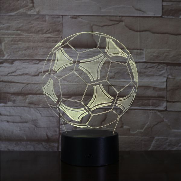 

soccer ball shape 3d led night light for bedroom decor gift for boyfriends soccer fan remote touch control dropshipping 3376