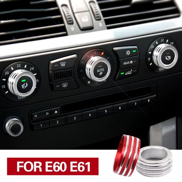 

car accessories interior trim emeblem sticker air conditioning sound knob covers decor for bmw 5 series e61 e60