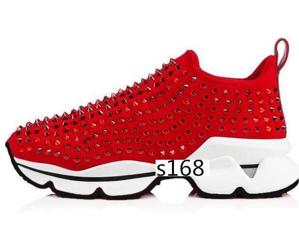 

donna flat casual shoes krystal sock trainers luxury red bottom sneakers neoprene men rivet sneaker 8, Black