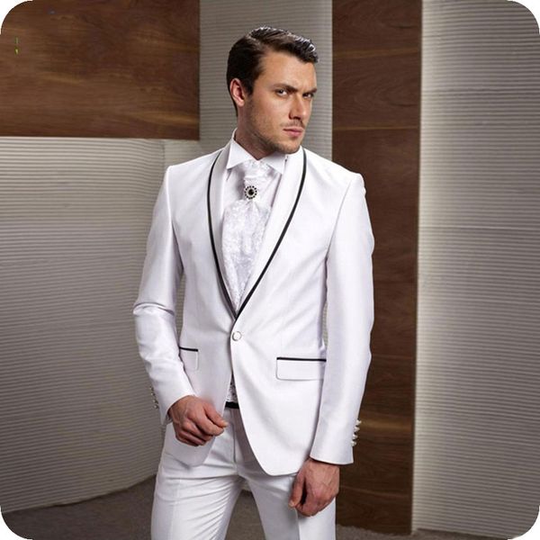 

классический белый groom костюмы свадебного groomsmen наряд формального best man tuxedos slim fit terno человек мужчина для эпикировки 2piec, Black;gray