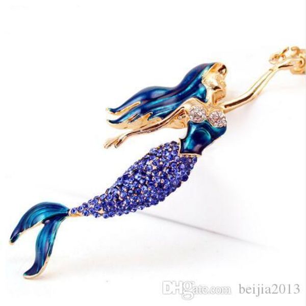 

beijia mermaid sea-служанку брелоки кольца держатель эмаль кристалл кошелек сумка пряжки подвеска для автомобилей брелки брелки k270, Slivery;golden