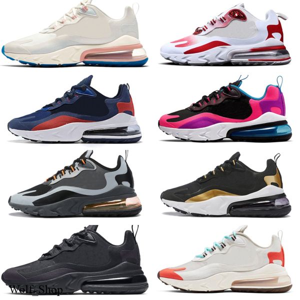 

nike air max 270 react 2020 мужчины кроссовки мода повседневная беговые спорт на открытом воздухе mens атлетики тренажеры проектировщик крос, Black