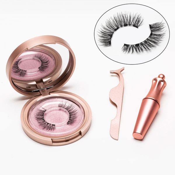 5 magnetische Wimpern natürliche falsche Wimpern Magnet Wimpern magnetische flüssige Eyeliner magnetische falsche Wimpern Pinzette Set J173