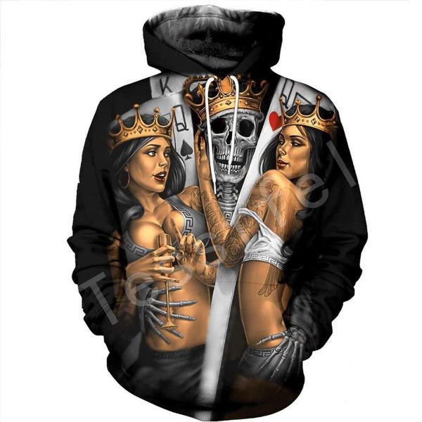 

tessffel skull art flower camo 3d full printed hoodie/sweatshirt/jacket/shirts mens womens hip hop fit colorful harajuku style-3, Black