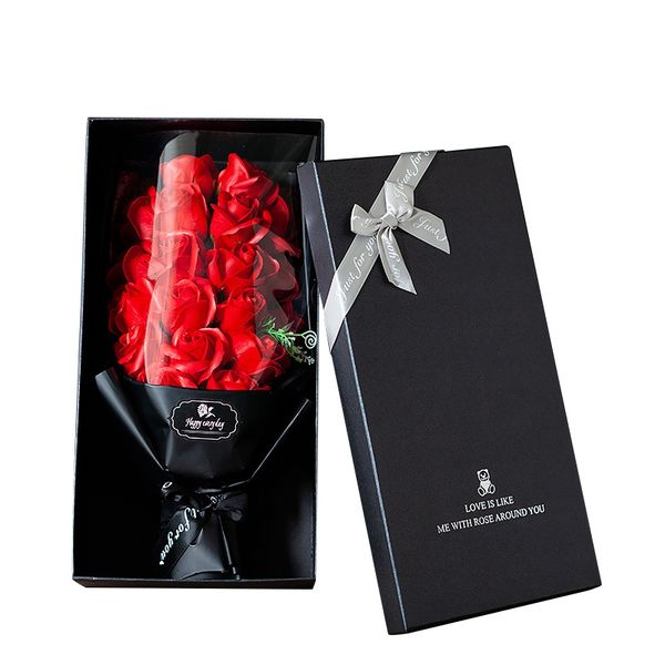 

fake soap flowers set bear gift box mother's/teacher's day birthday gift valentine's day soap flower carnation bouquet rose