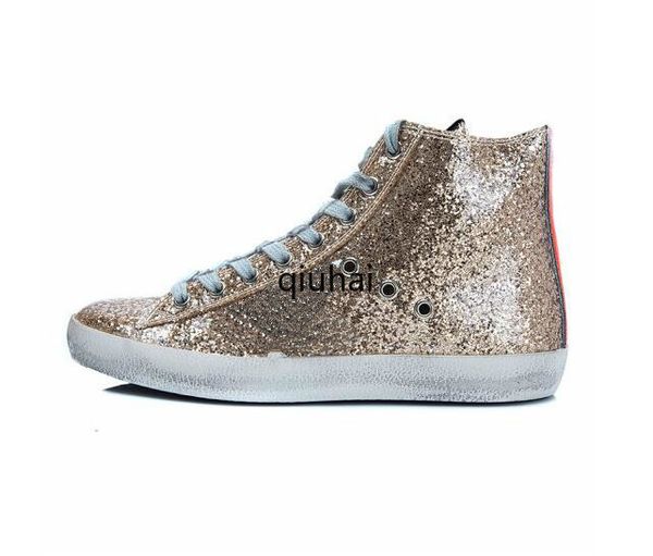 Sapatos de grife de golden clássico clássico branco doold Sapatos sujos médio slide esporte plataforma de sapato casual couro coloras sólidas sapato de tênis sparkle sparkle tênis tênis tênis