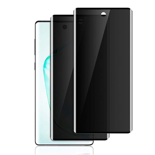 Blendschutz, 3D-gebogen, für Samsung Galaxy S20 Ultra, S20 Plus/Galaxy Note10 Plus, Note 9, Privatsphäre, gehärtetes Glas, Anti-Spionage-Displayschutzfolie