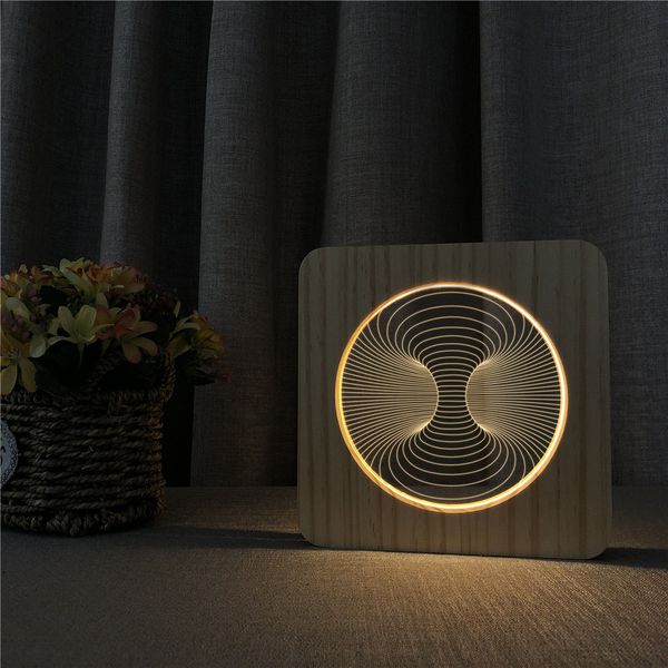 

abstract shape 3d led arylic wooden night lamp table light switch control carving lamp for children's room decorate dropshipping