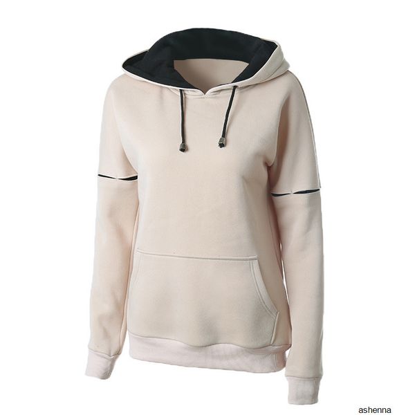 

womens designer raglan sleeve stitching drawstring hooded sweater womenlha1 94g6, Black;brown