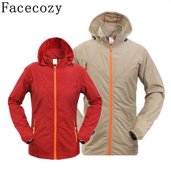 

facecozy summer camping jacket men&women quick dry fishing&hunting clothes outdoor breathable thin hiking jackets pluse size 4xl, Blue;black