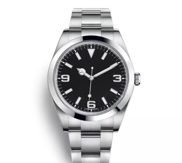 

Luxury watch explorer black dial tainle teel automatic watch ca ual date reloj de lujo montre reloje de marca wri twatch