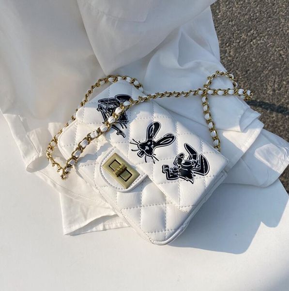 

diamond lattice chain shoulder bags designer luxury women handbags cartoon rabbit crossbody bag classic bags