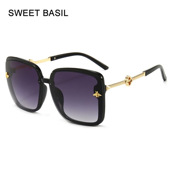 

базилик 2020 vintage square bee солнцезащитные очки женщины крупногабаритные солнцезащитные очки женщина очки alloy ноги óculos uv400, White;black