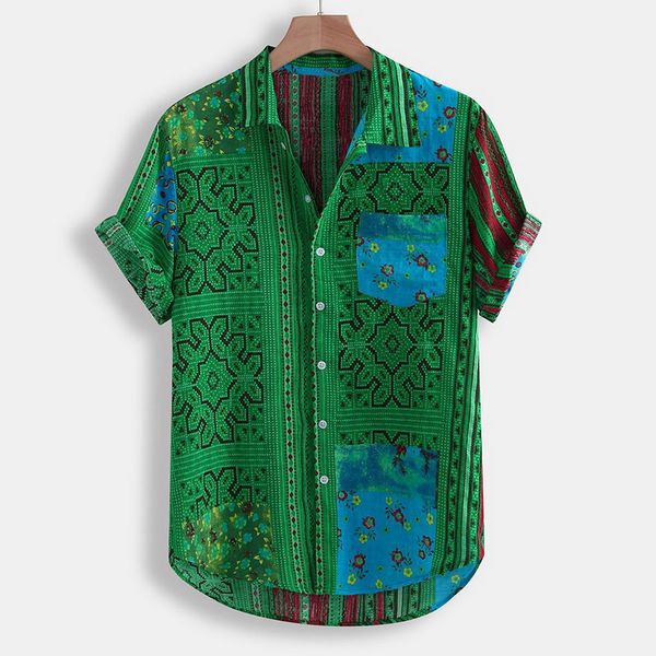 

2019 mens summer fashion casual cool beach stand collar strip print short sleeve hawaiian shirt camisas masculina, White;black