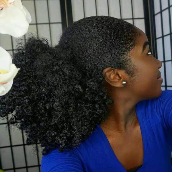 Afro Culry Ponytail Hair Pieces Kinky Curly Buns Cheap Hair
