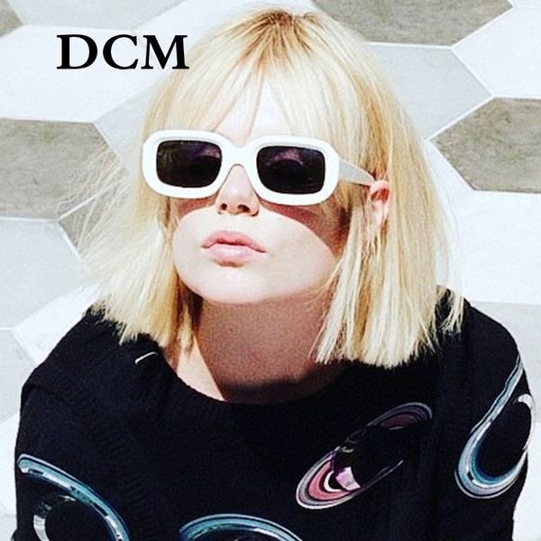 

dcm small rectangle sunglasses women new fashion pink red square ladies sun glasses uv400, White;black