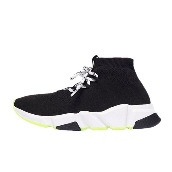 

laceup luxury designer casual sock shoes lace up speed trainer black red triple black brand fashion socks trainer sports sneakers t01