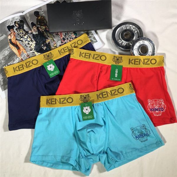 

men boxershorts solid boxers underwears ken̴zo cotton calecon homme de marque male panties shorts for men 3pcs/lot, Black;white
