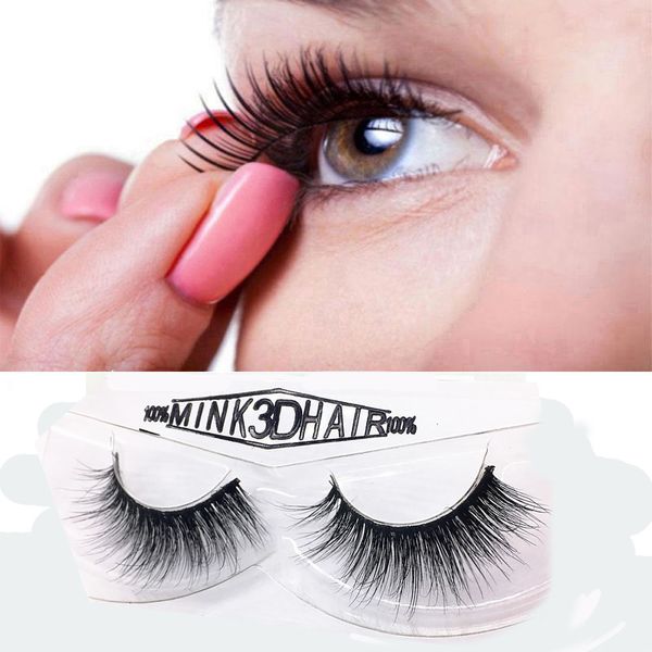 

1 pair luxury 3d mink lashes handmade false eyelashes attractive fluffy strip eyelashes thick long natural party