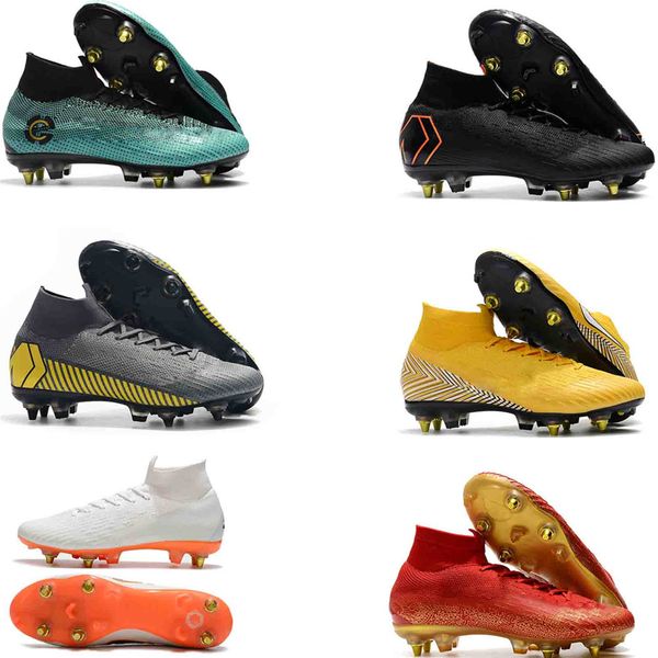 

2019 mercurial superfly vi 360 elite sg ac kj 6 xii 12 cr7 ronaldo neymar mens boys high soccer shoes 20th football boots cleats size 39-45