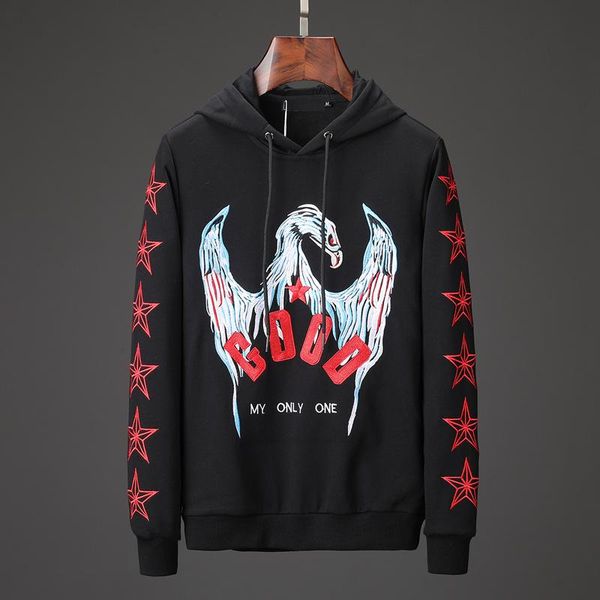 

2019 fashion luxury designer brand hoodie streetwear sweatshirt men women sweater pullover hooded hoodie long sleeve brand paris hoodies u87, Black
