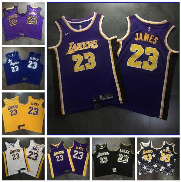 

retro mens lebron james los angeles lakers swingman jersey lebron james stitchedd dense embroidery blus classic mesh basketball jersey, Black