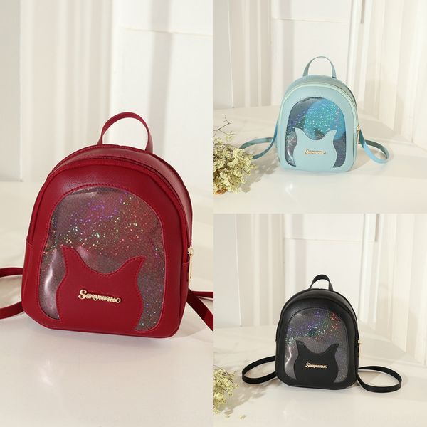 

small backpack female 2019 sequins messenger shoulder multi-purpose single shoulder diagonal bag pu women's bag