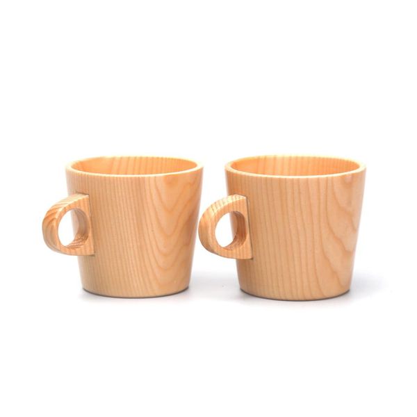 

wooden drinking cup coffee tea beer juice milk cups anti-scalding single ear wood water mugs cca11957 25pcs