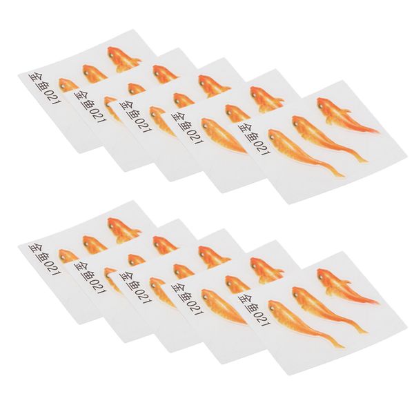 

10 pieces 3d simulation resin decorative sticker phone case diy fish sticker