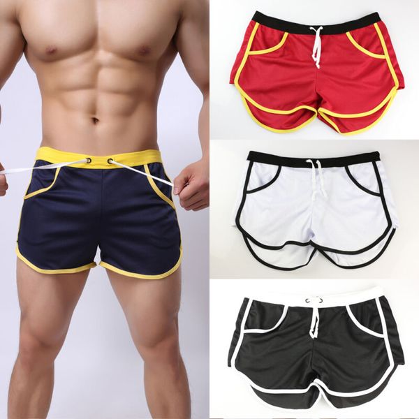 

mens summer casual sports gym shorts running jogging trunks beach short pants, Black;blue