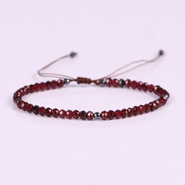 

natural red stone bracelets vintage crystal measly beaded braided cuff bracelet reiki blood circulation handmade women jewelry, Black