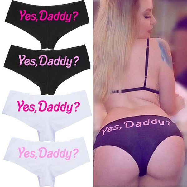 

hirigin 2019 women yes daddy letter print underpants seamless lingerie briefs knickers underwear cotton panties, Red;black