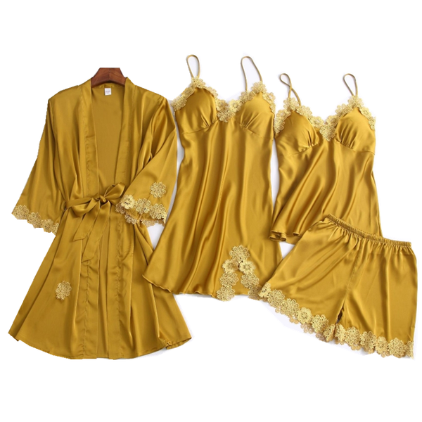 

2020 sexy пижама женщина весной и осенью thin ice шелковый камзол chest pad nightgown пять люкс халат жа summer nightgown, Black;red