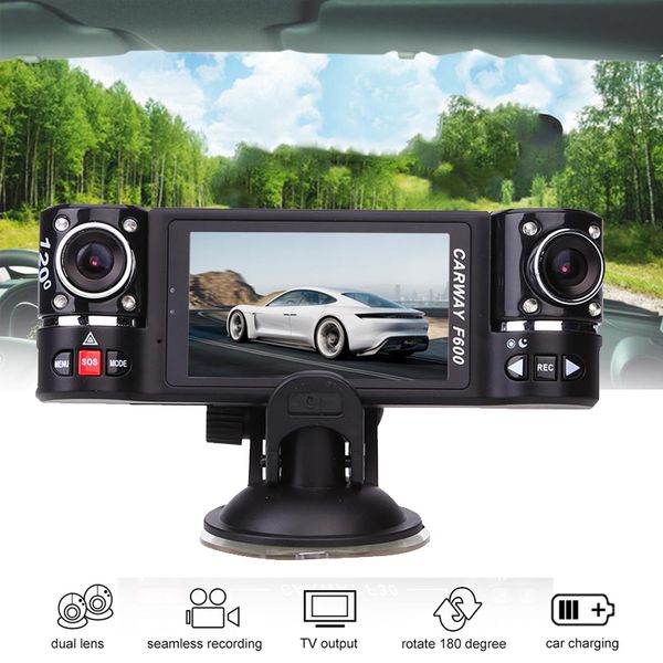 

vehemo dash cam gps car dvr video recorder camera 1080p hd dual lens 180Â° front rear view camera night vision video recorder