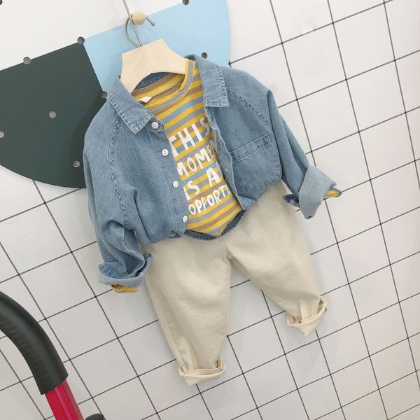 

selling autumn boys denim coat full sleeve fashion kids jacket coat, Blue;gray