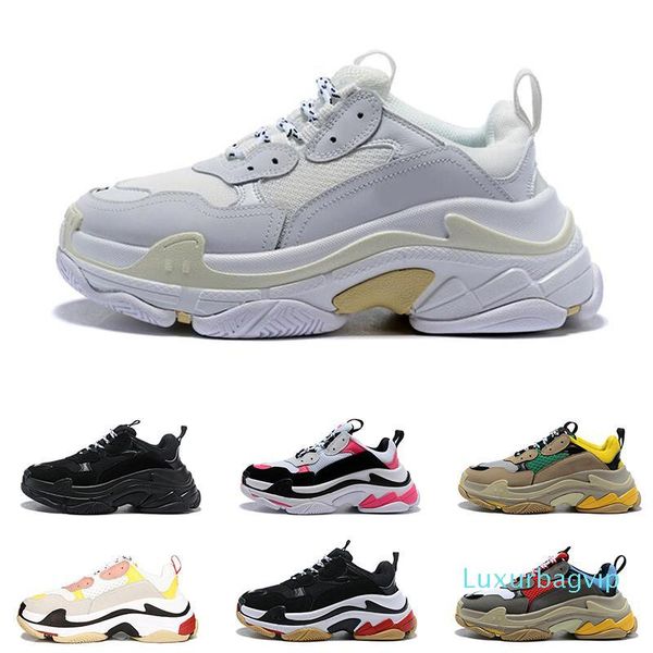 

2020 triple s fashion designer shoes platform sneakers for men women luxury black bred white green pink mens casual shoe outdoor walking