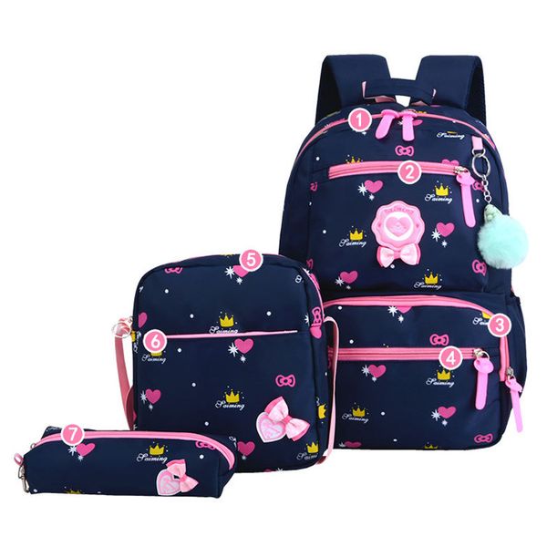 

3 pcs/set waterproof child school bags for girls teenagers school backpacks schoolbags kids bags mochila infantil sac a dos
