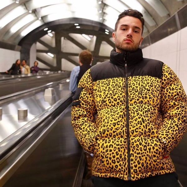 

mens designer jointed leopard down jacket retro high street fashion men and women tn fc3 couples warm high quality, Black