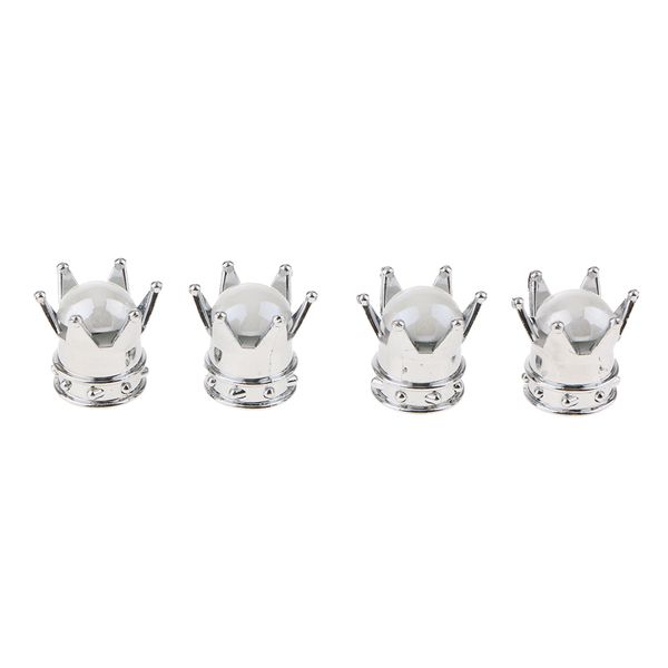 

4 pieces crown clear diamond bling tire/wheel stem valve caps