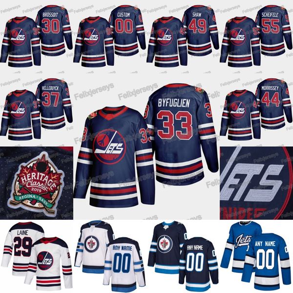 

33 dustin byfuglien 2019 heritage classic winnipeg jets mark scheifele josh morrissey connor hellebuyck laurent brossoit logan shaw jersey, Black;red