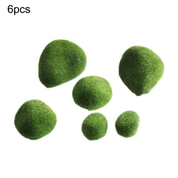 

augkun 6pcs artificial moss rocks decorative faux green moss stones green covered stones for home l decoration